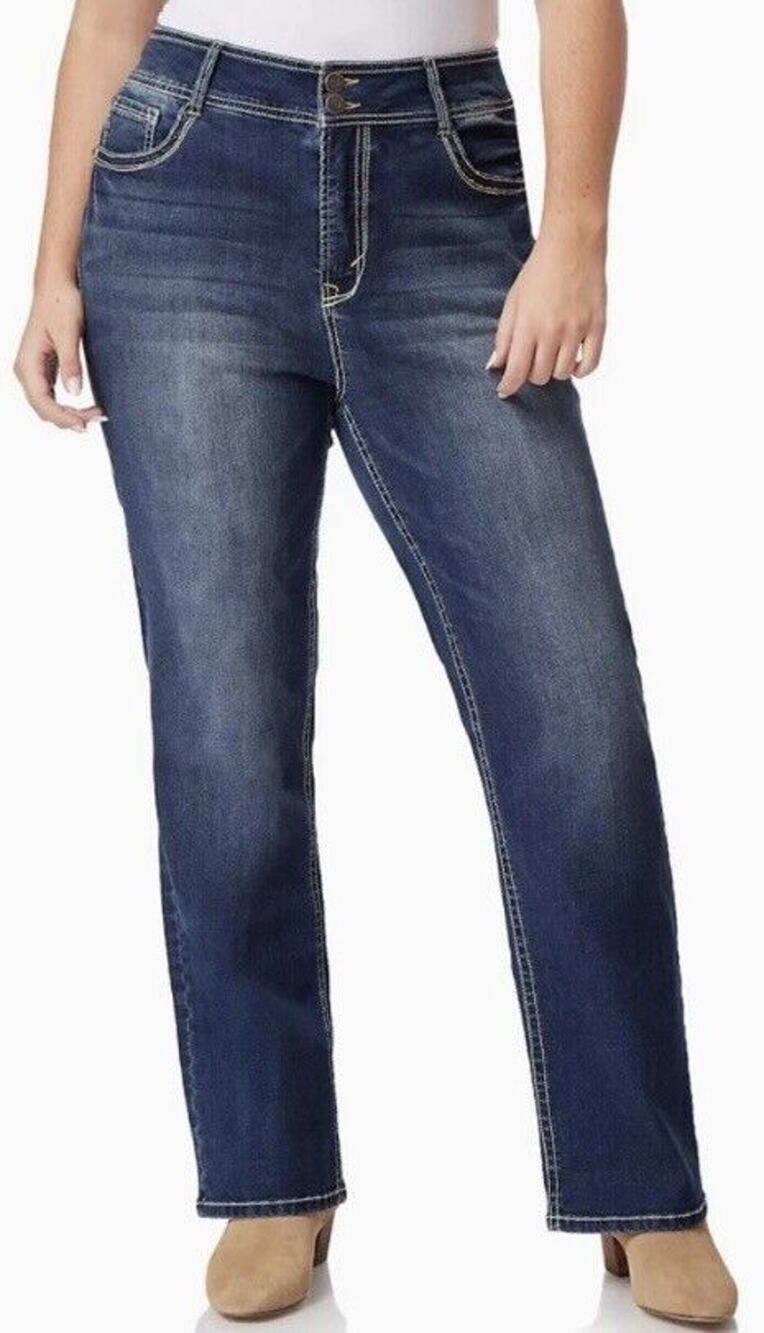 WALLFLOWER LUSCIOUS CURVY FIT INSTA STRETCH BOOTCUT JEANS 20 SHORT NWT